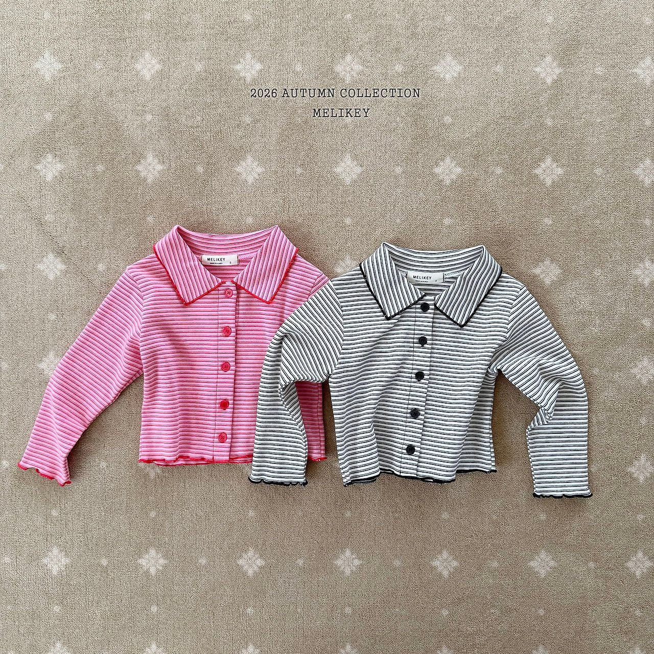 ［Melikey］Petit collar stripe tee