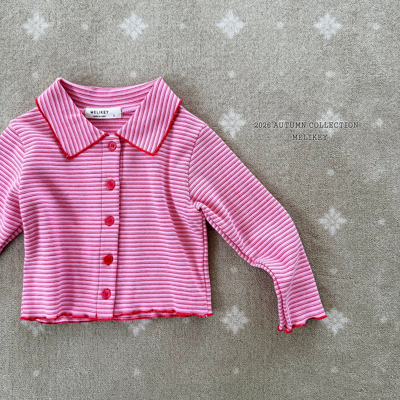 ［Melikey］Petit collar stripe tee