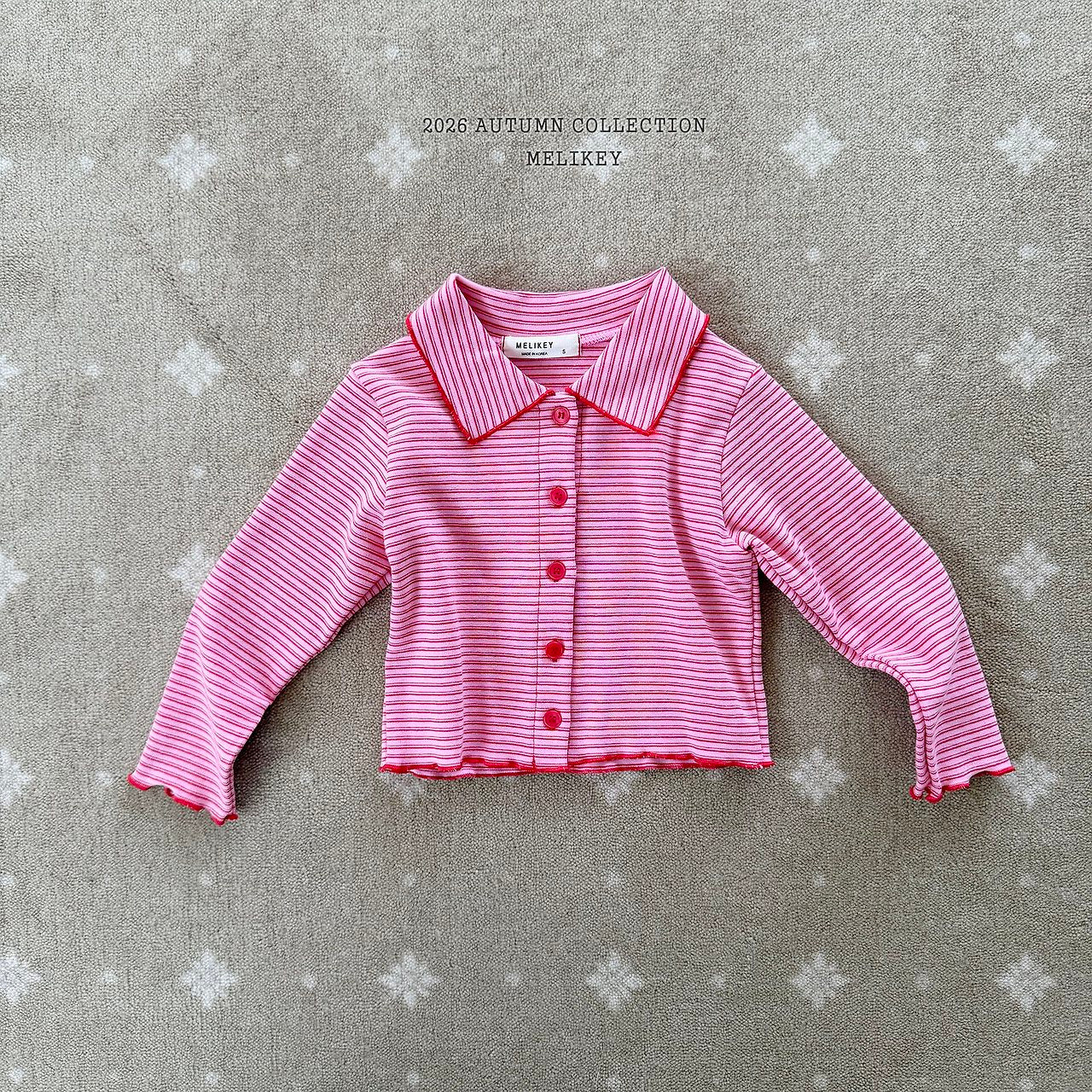 ［Melikey］Petit collar stripe tee