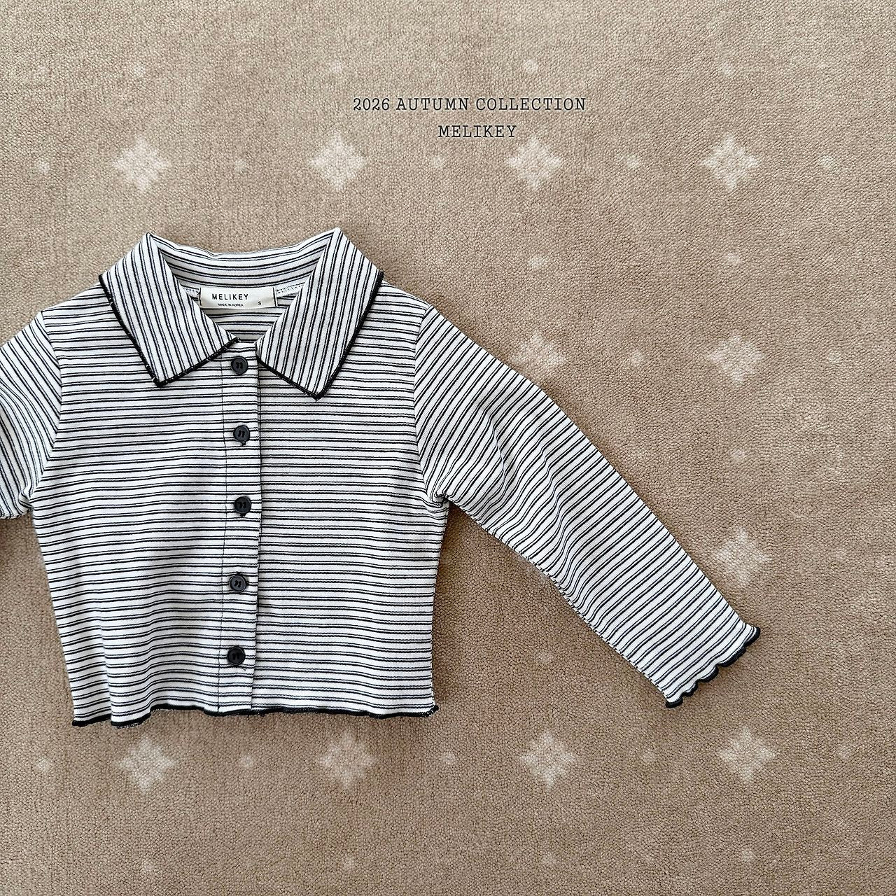 ［Melikey］Petit collar stripe tee