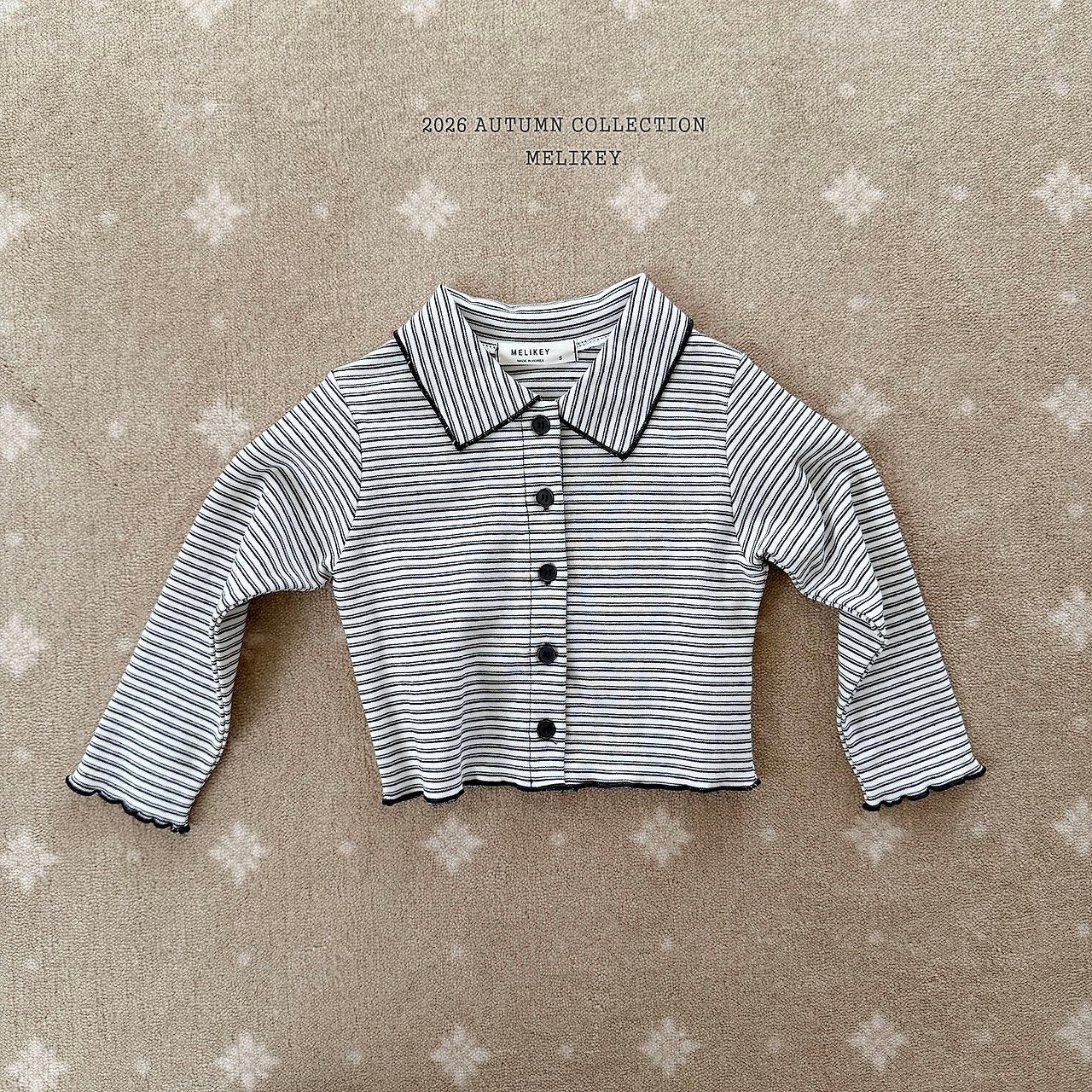 ［Melikey］Petit collar stripe tee