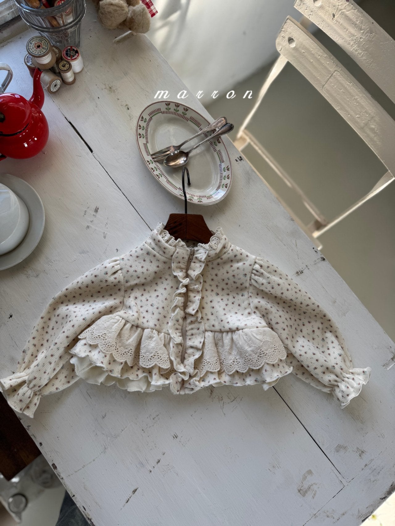 ［marron］Daily frill zip-up