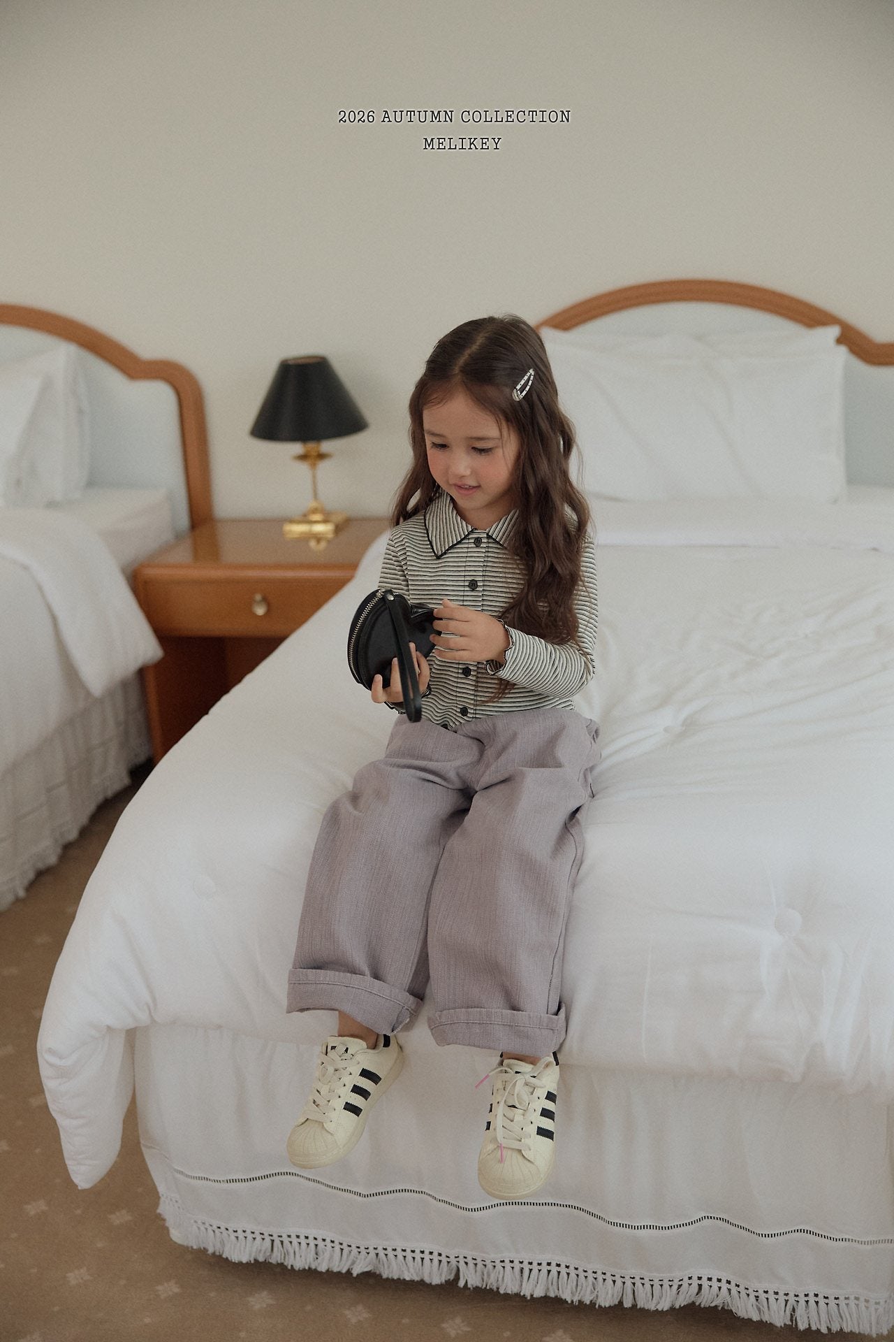 ［Melikey］Petit collar stripe tee