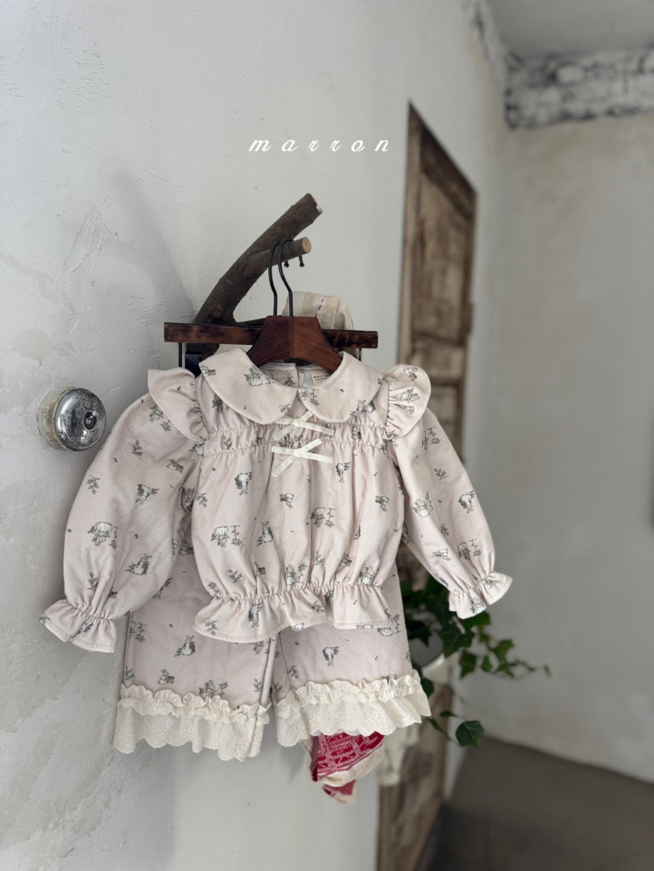 ［marron］Bunny bondding lace pants