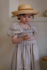 ［OREN］Noye check smock one-piece