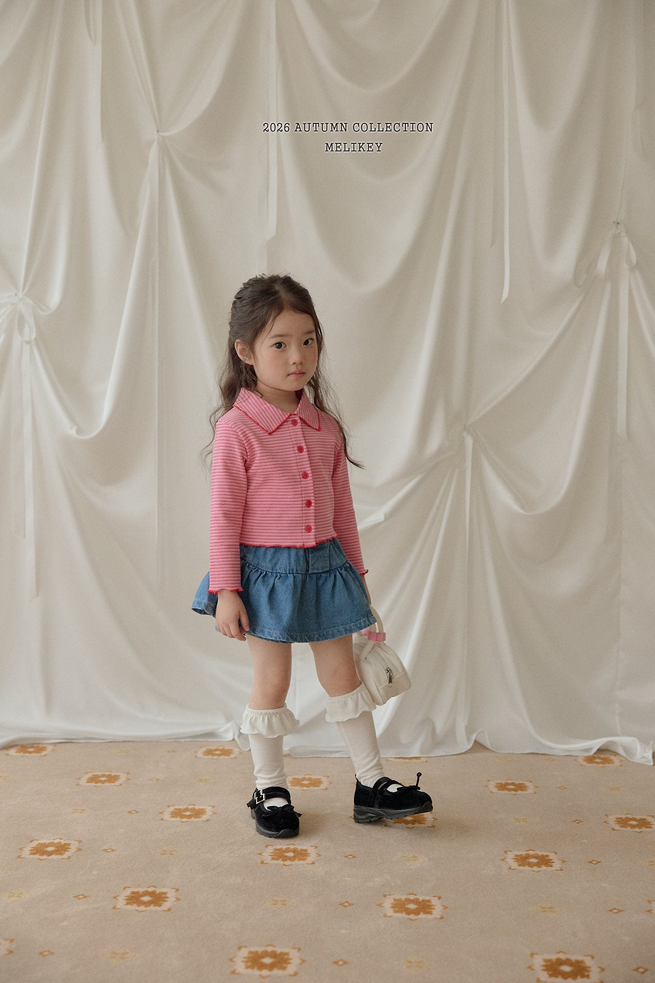 ［Melikey］Petit collar stripe tee