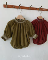 [monbebe] Corduroy smock rompers