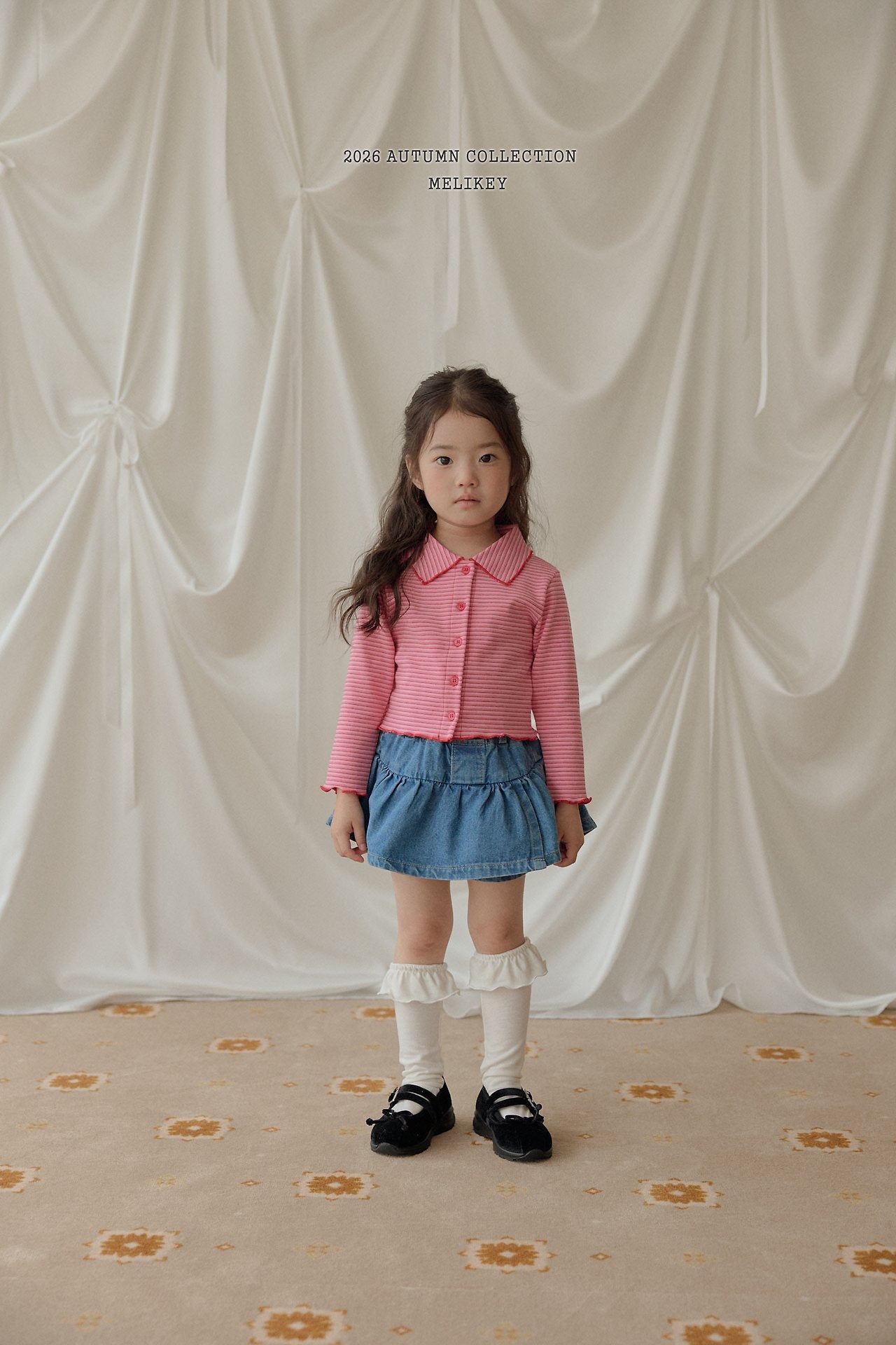 ［Melikey］Petit collar stripe tee