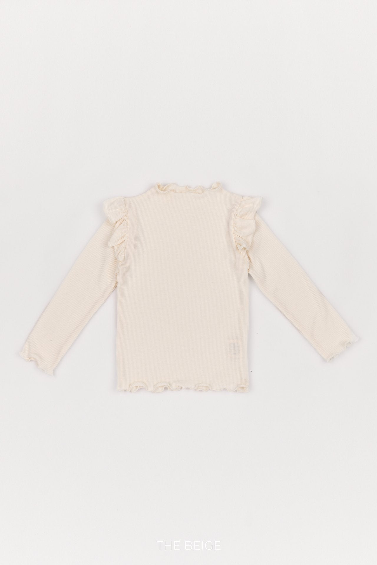 ［The beige］Ribbed Frill Tee