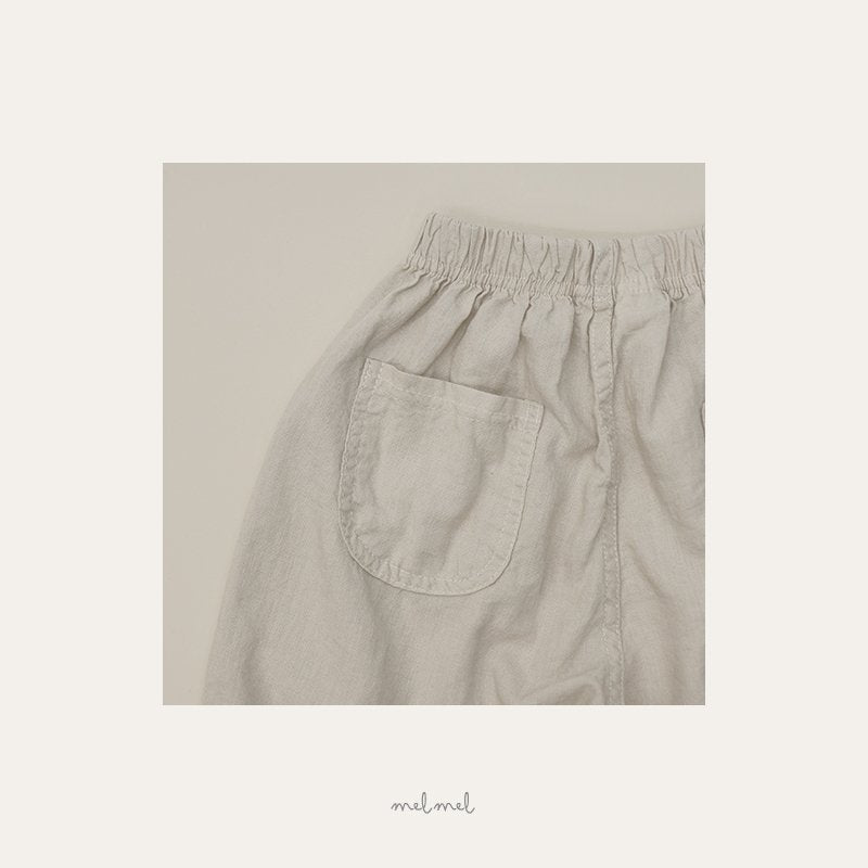 ［melmel］Linen hip pocket pants