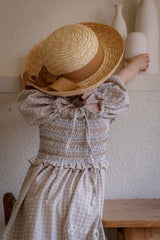 ［OREN］Noye check smock one-piece