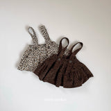 [mimi market] Leopard suspsnder bloomer skirt