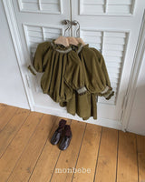 [monbebe] Corduroy smock rompers