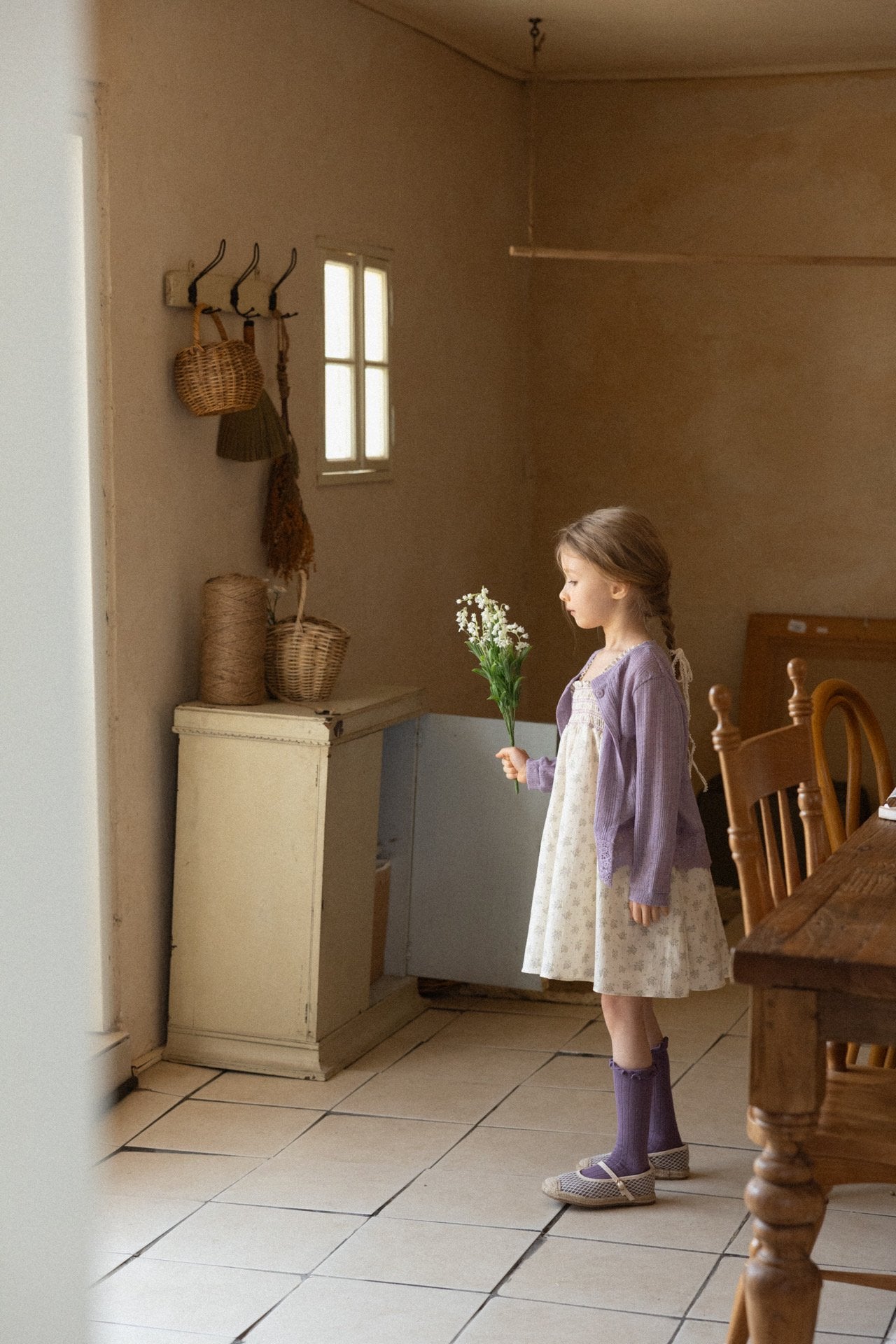 ［perrobebe］Heloise smock one-piece (lavender)