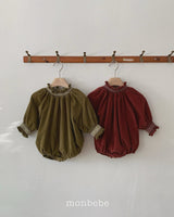 [monbebe] Corduroy smock rompers