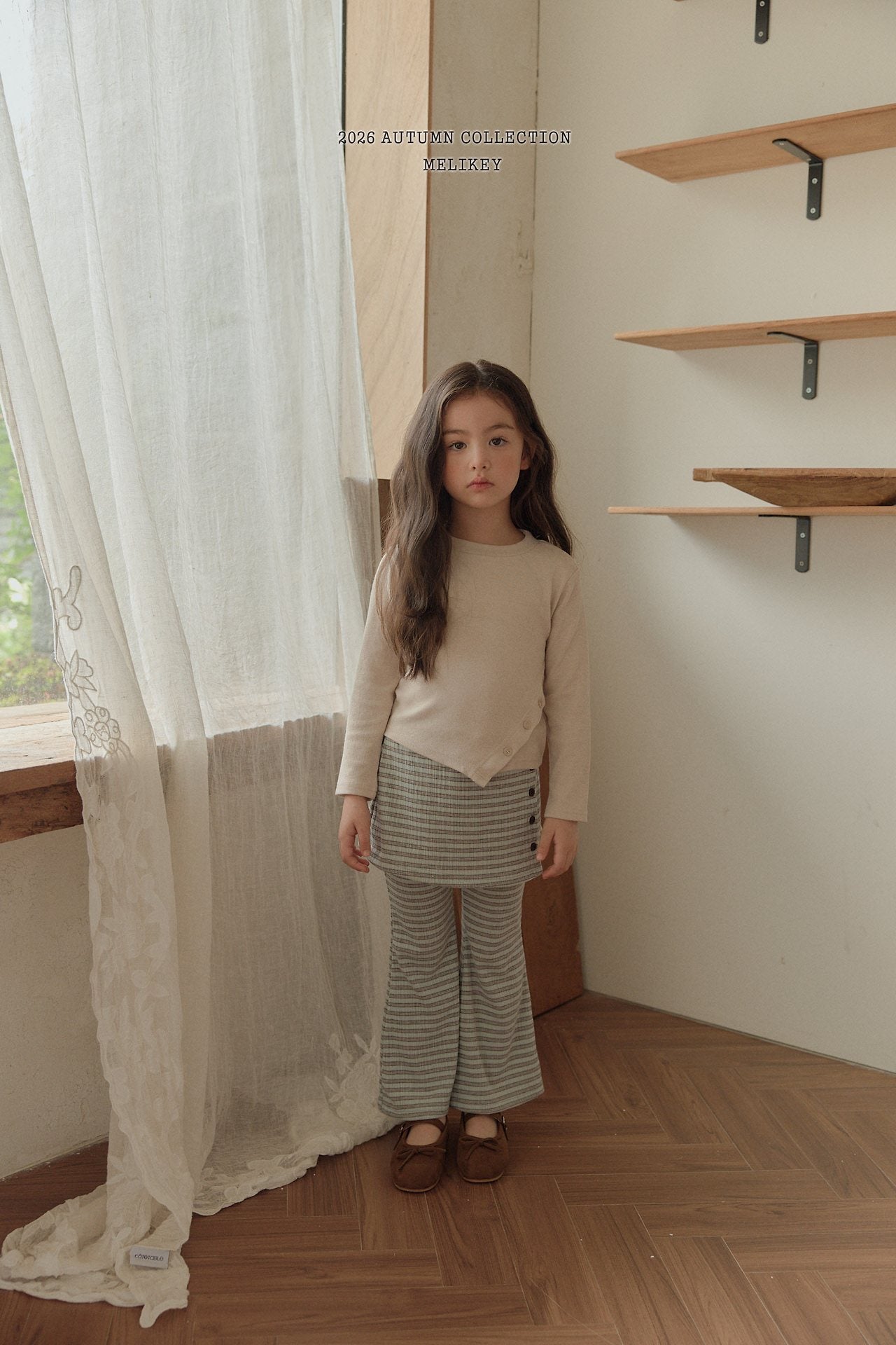 ［Melikey］Button crop tee
