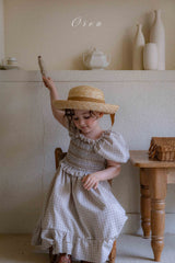［OREN］Noye check smock one-piece