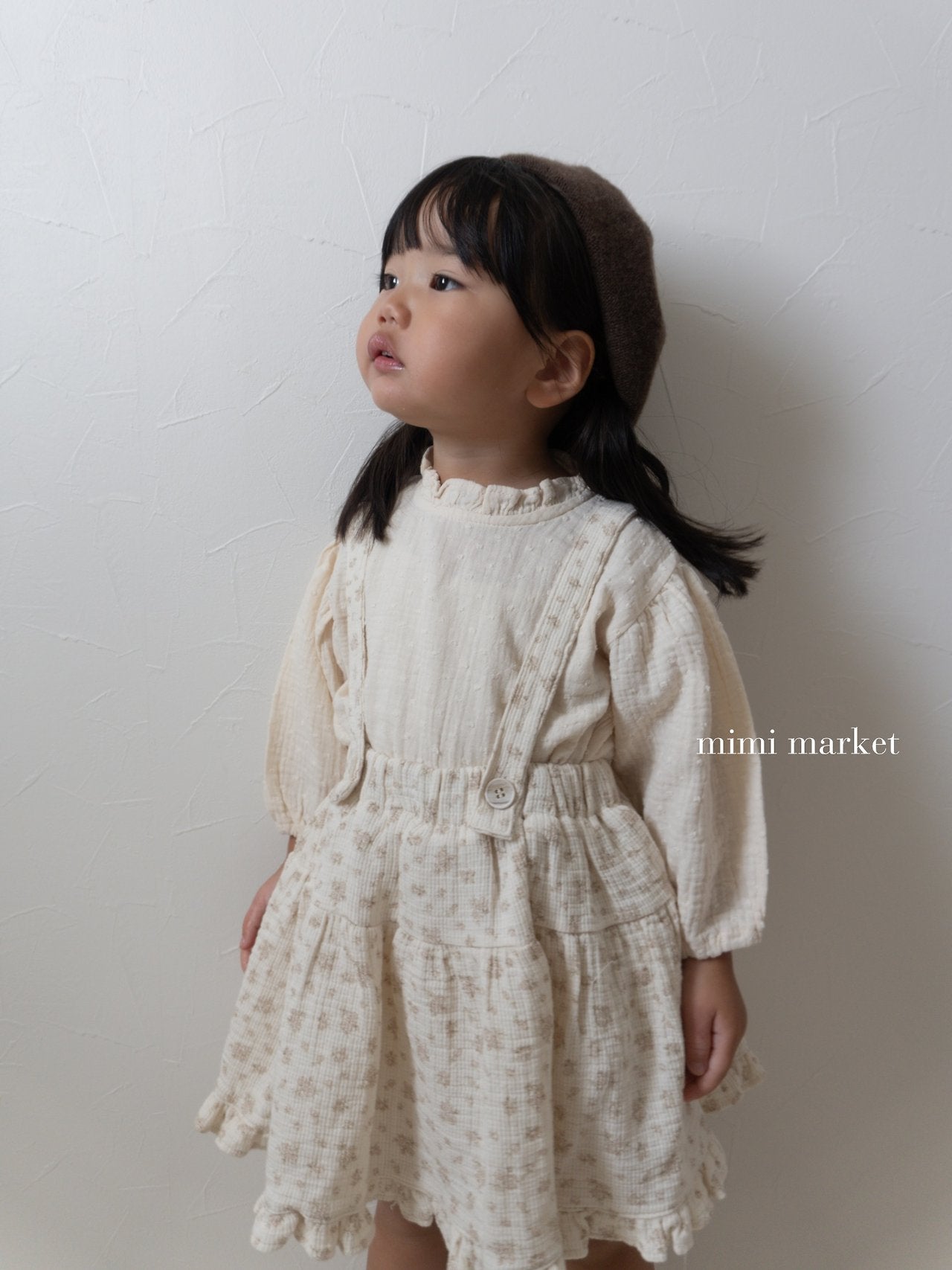 ［mimi market］Neck frill dot blouse