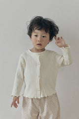 ［The beige］Ribbed Cardigan