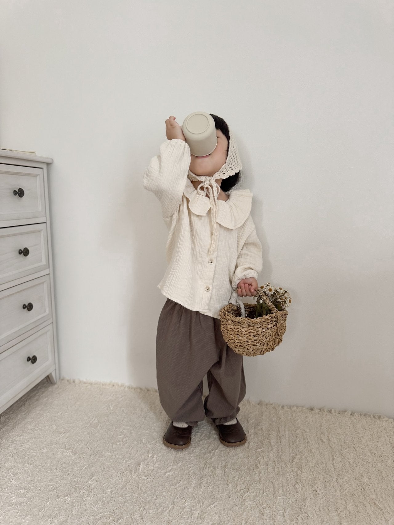 ［mimi market］Ozzie frill collar blouse