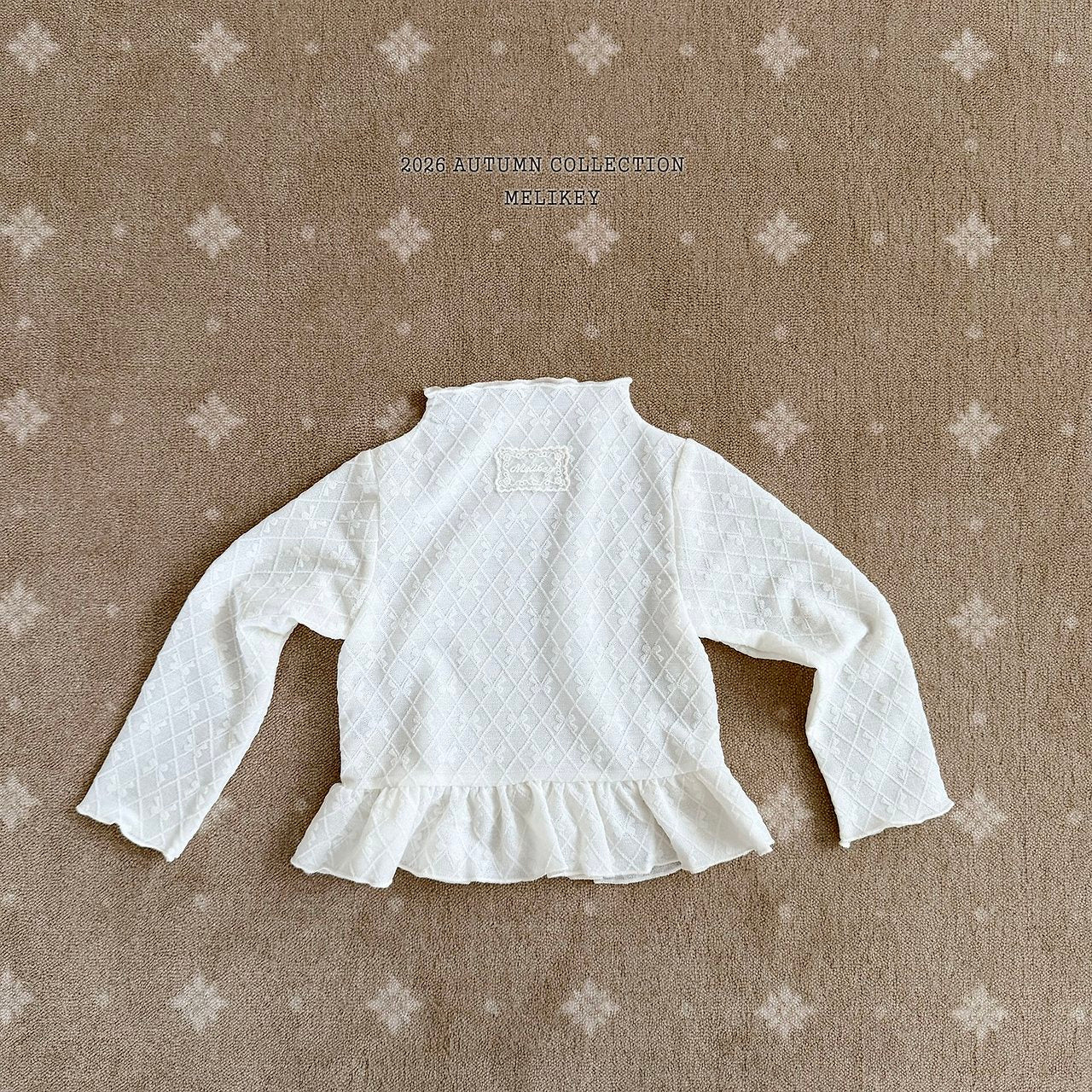 ［Melikey］Frill ribbon mesh tops