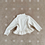 ［Melikey］Frill ribbon mesh tops