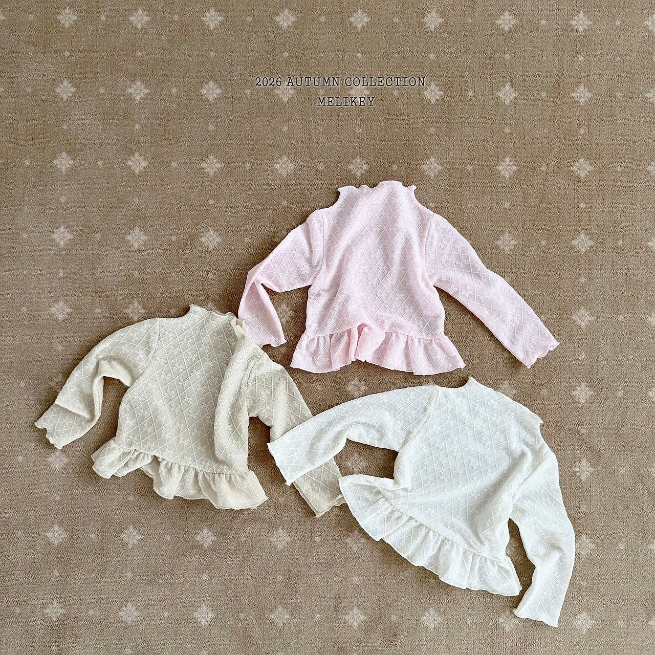 ［Melikey］Frill ribbon mesh tops