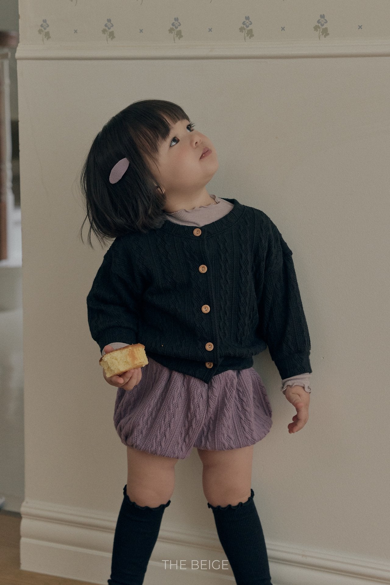 ［The beige］Ribbed Frill Tee