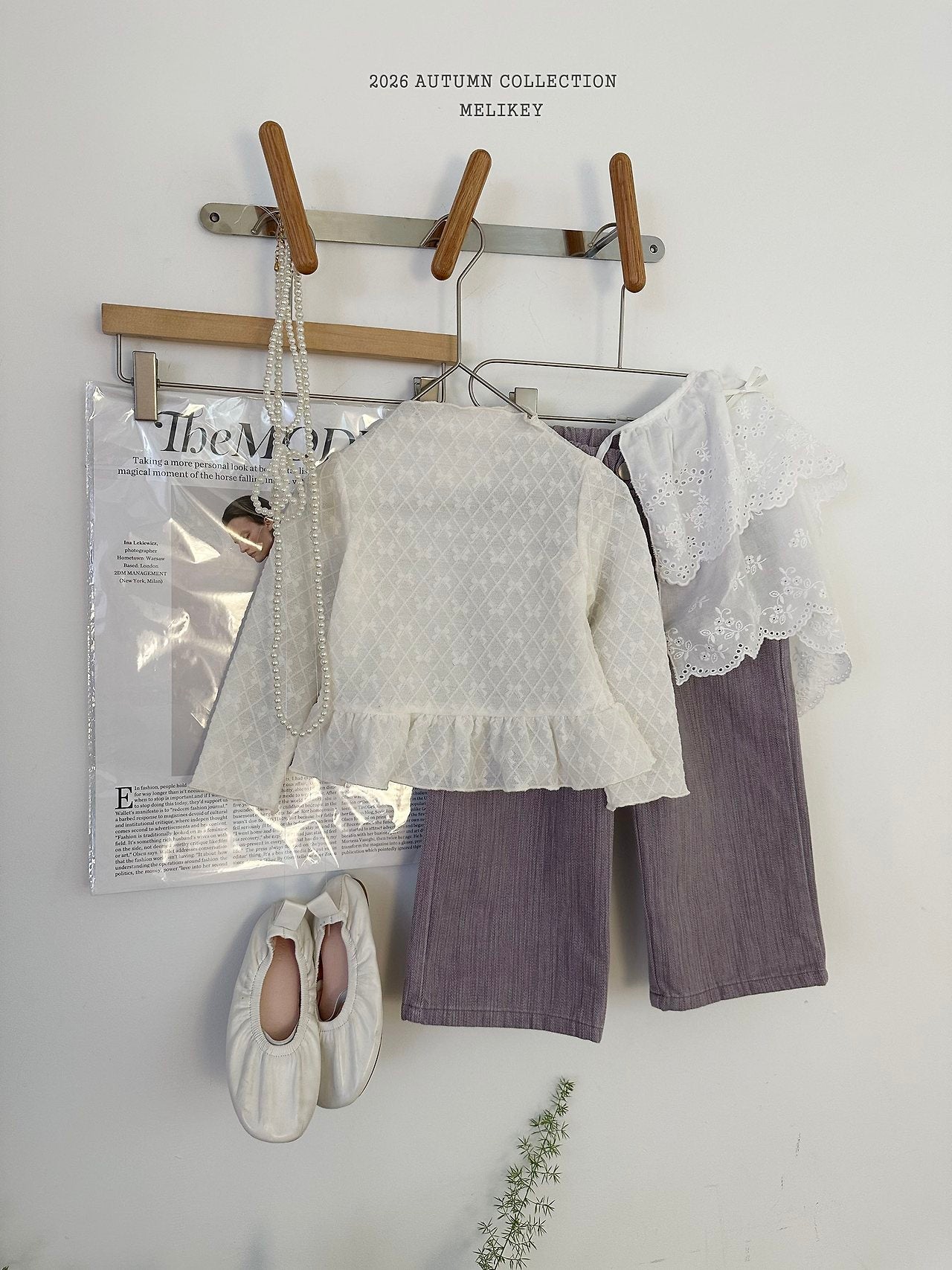 ［Melikey］Frill ribbon mesh tops