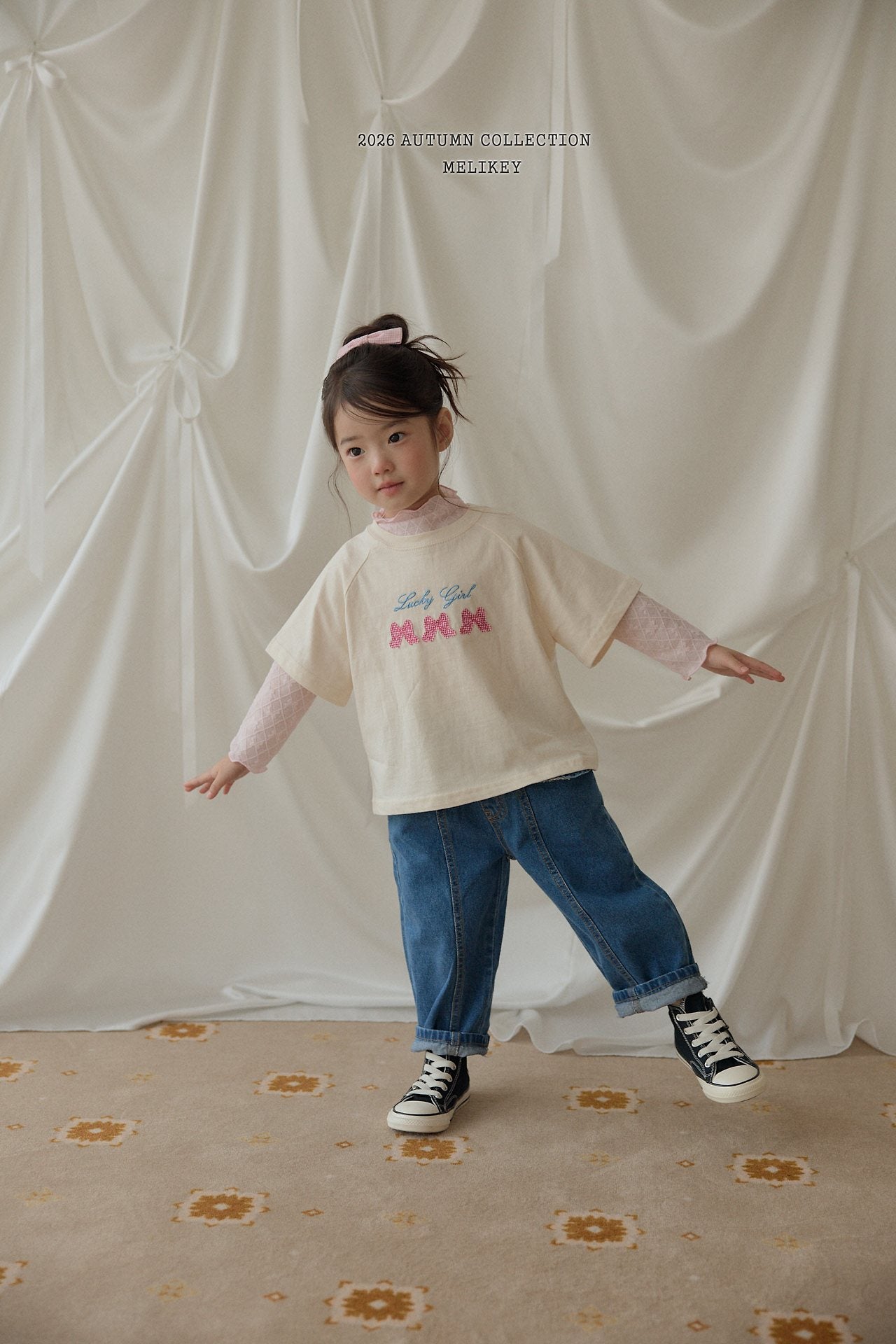 ［Melikey］Frill ribbon mesh tops