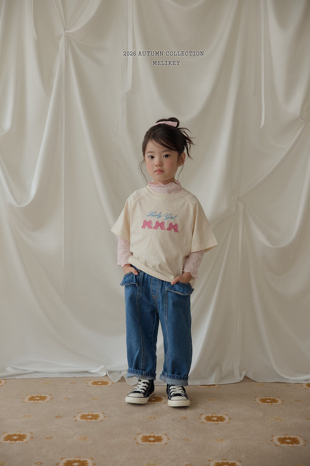 ［Melikey］Frill ribbon mesh tops