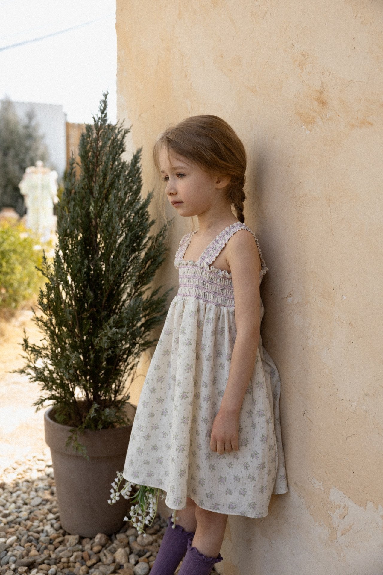 ［perrobebe］Heloise smock one-piece (lavender)