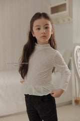 ［Melikey］Frill ribbon mesh tops