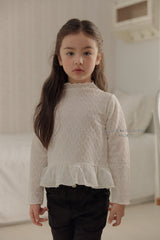 ［Melikey］Frill ribbon mesh tops