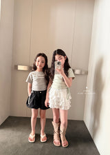 ［comma］String lace tee