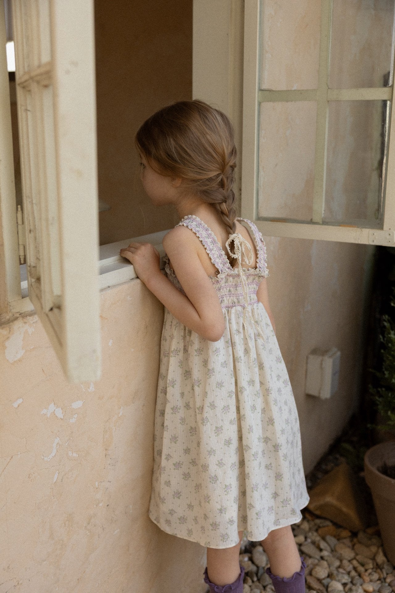 ［perrobebe］Heloise smock one-piece (lavender)