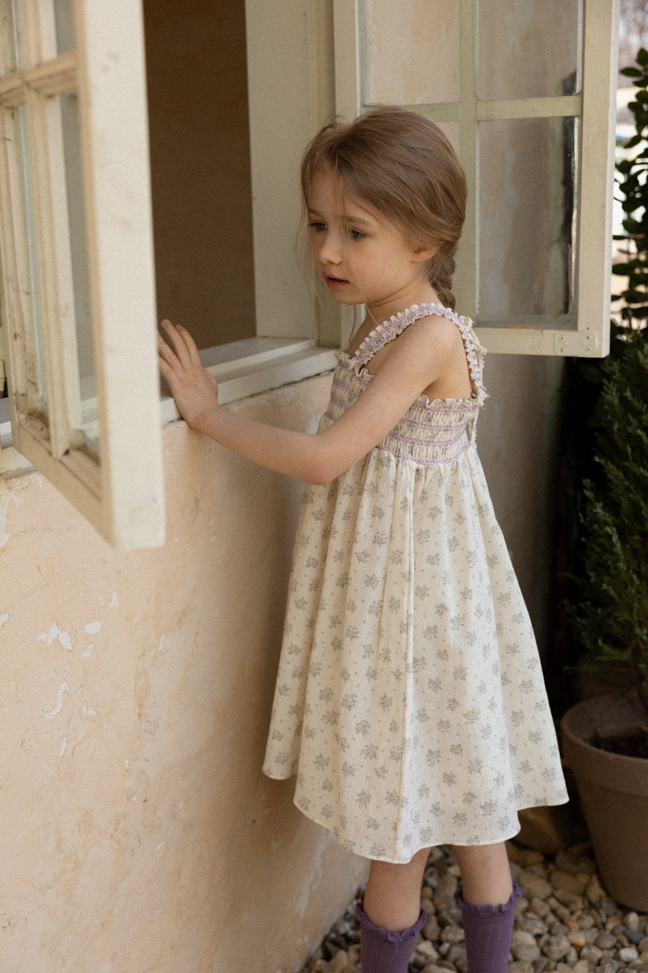 ［perrobebe］Heloise smock one-piece (lavender)