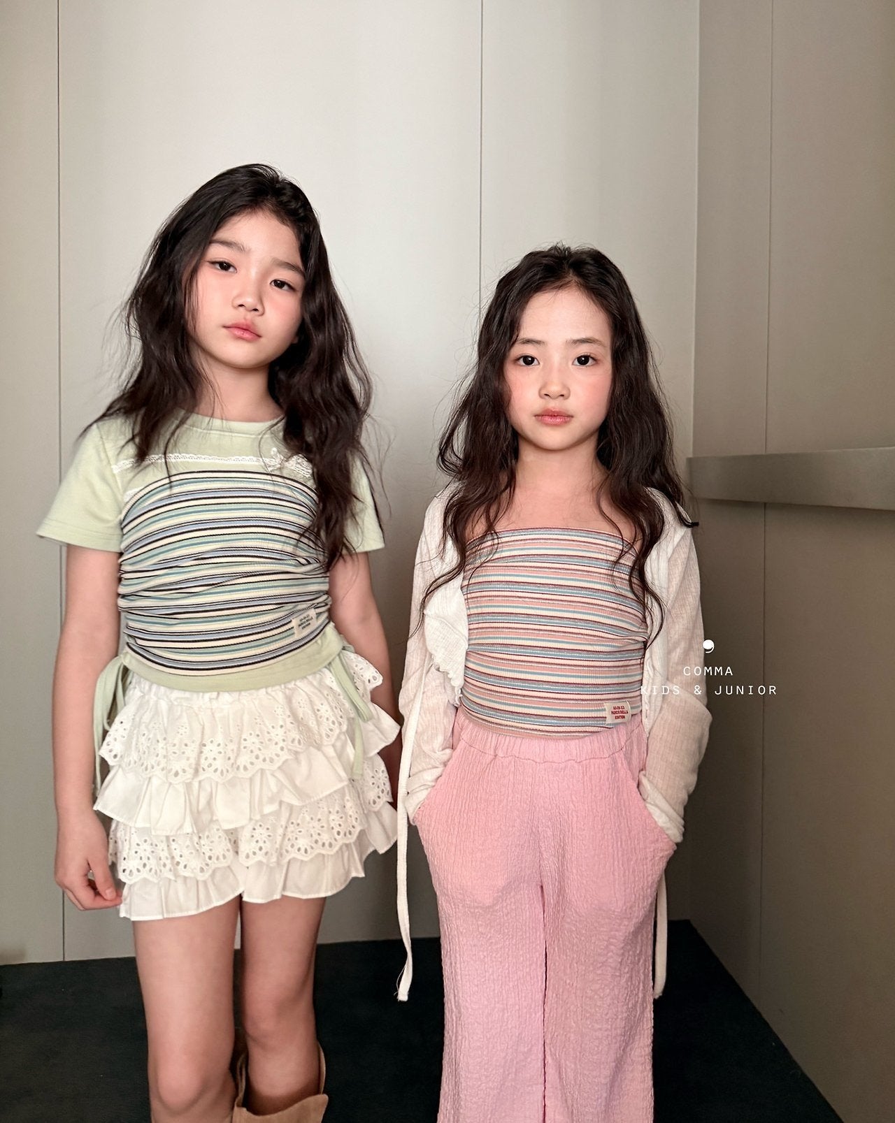 ［comma］String lace tee