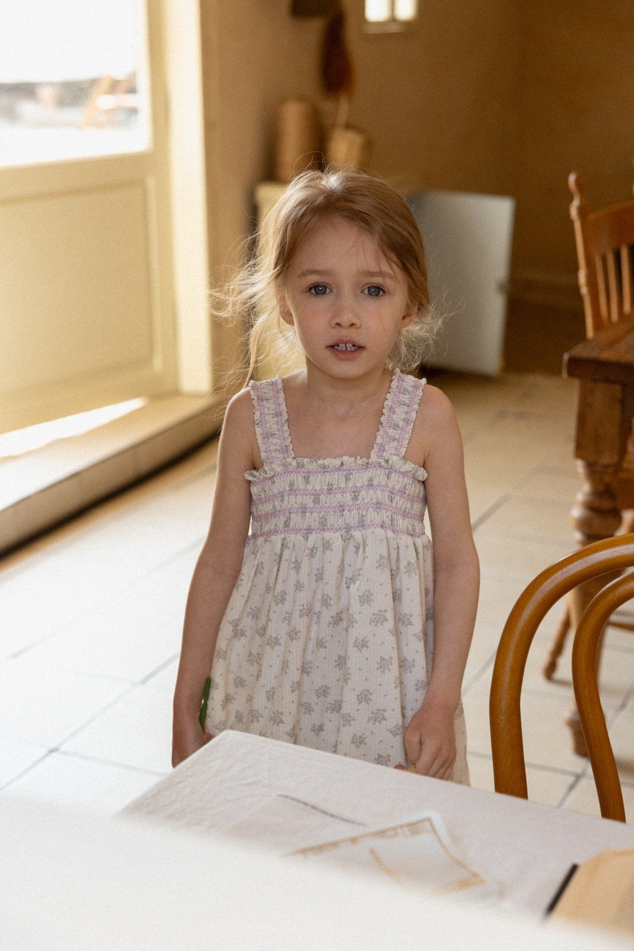 ［perrobebe］Heloise smock one-piece (lavender)