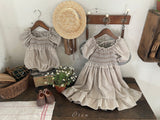 ［OREN］Noye check smock one-piece