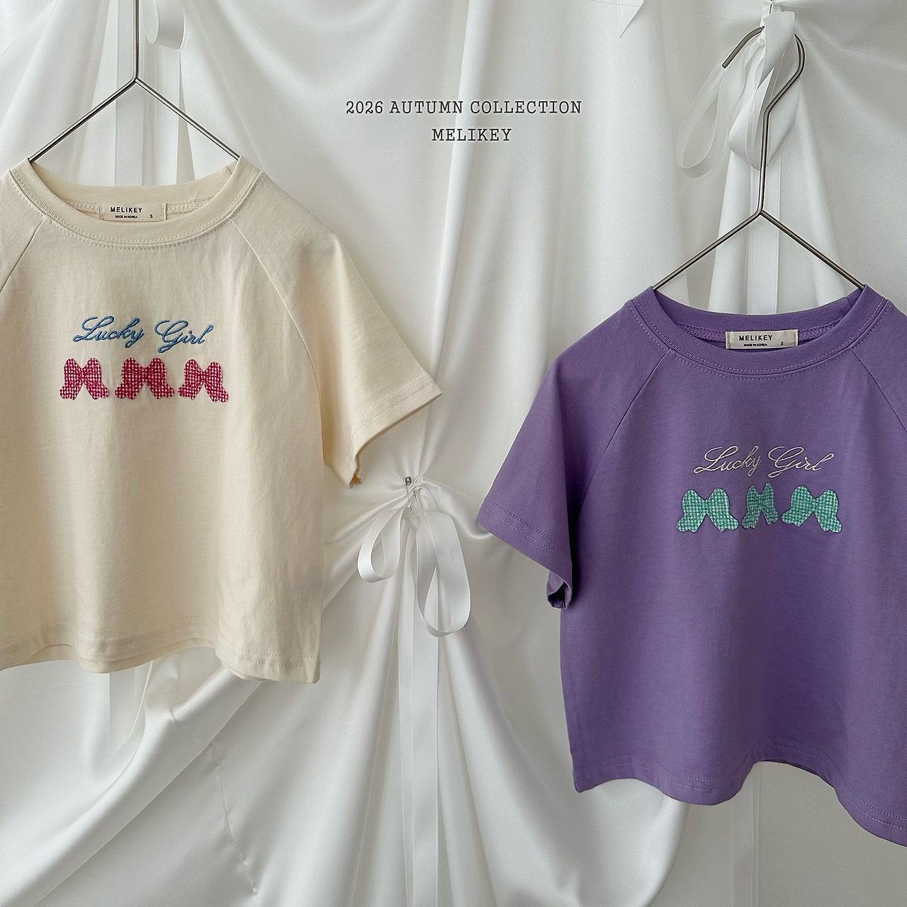 ［Melikey］Lucky ribbon tee