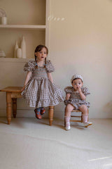 ［OREN］Noye check smock rompers