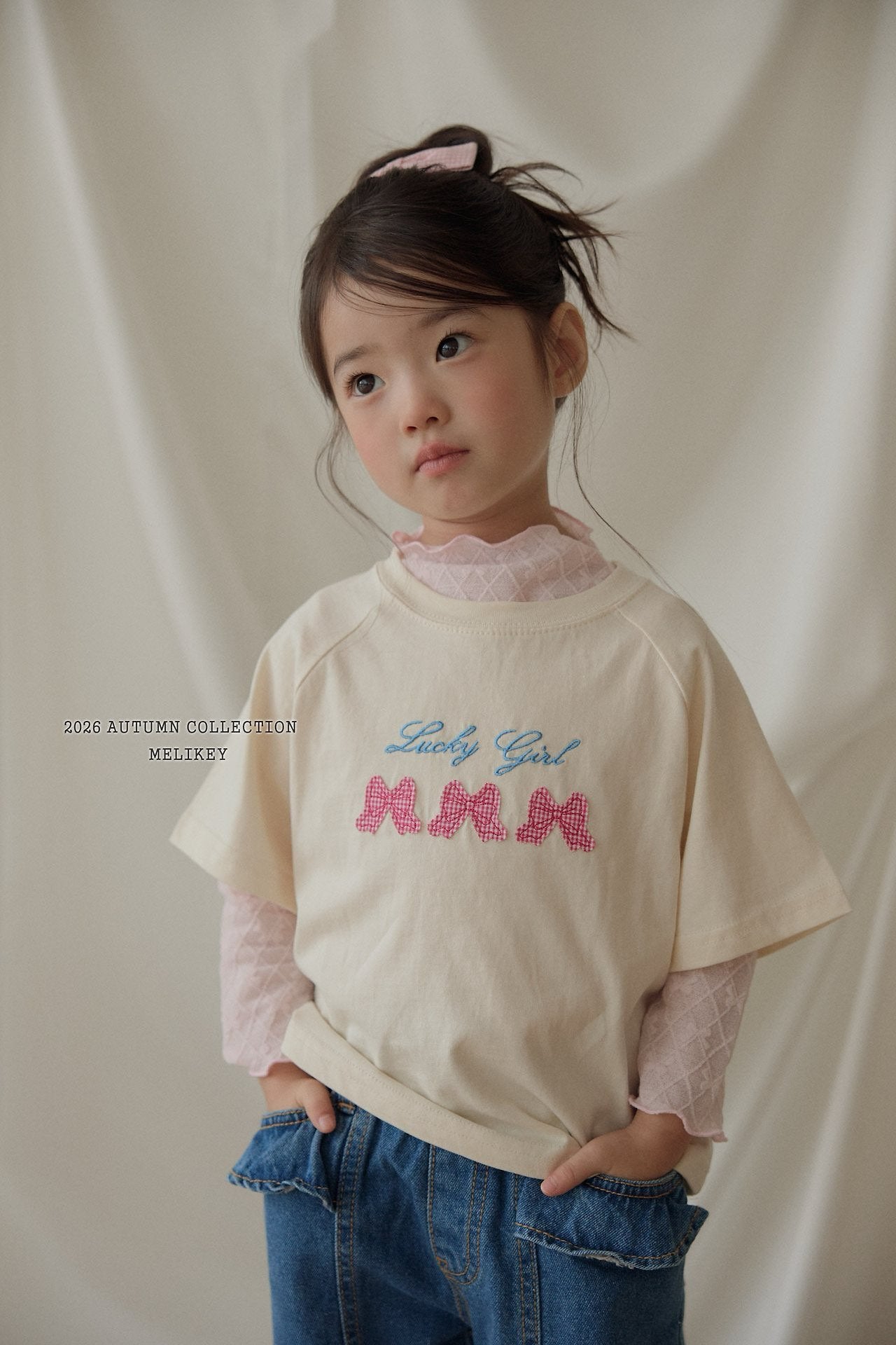 ［Melikey］Lucky ribbon tee