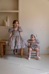 ［OREN］Noye check smock rompers