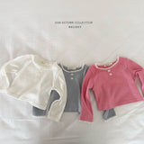 ［Melikey］Ribbon button lace tee