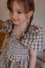 ［OREN］Noye check smock one-piece
