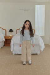 ［Melikey］Ribbon button lace tee
