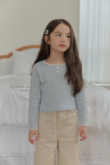 ［Melikey］Ribbon button lace tee