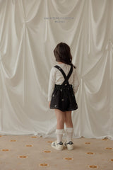 ［Melikey］Ribbon button lace tee