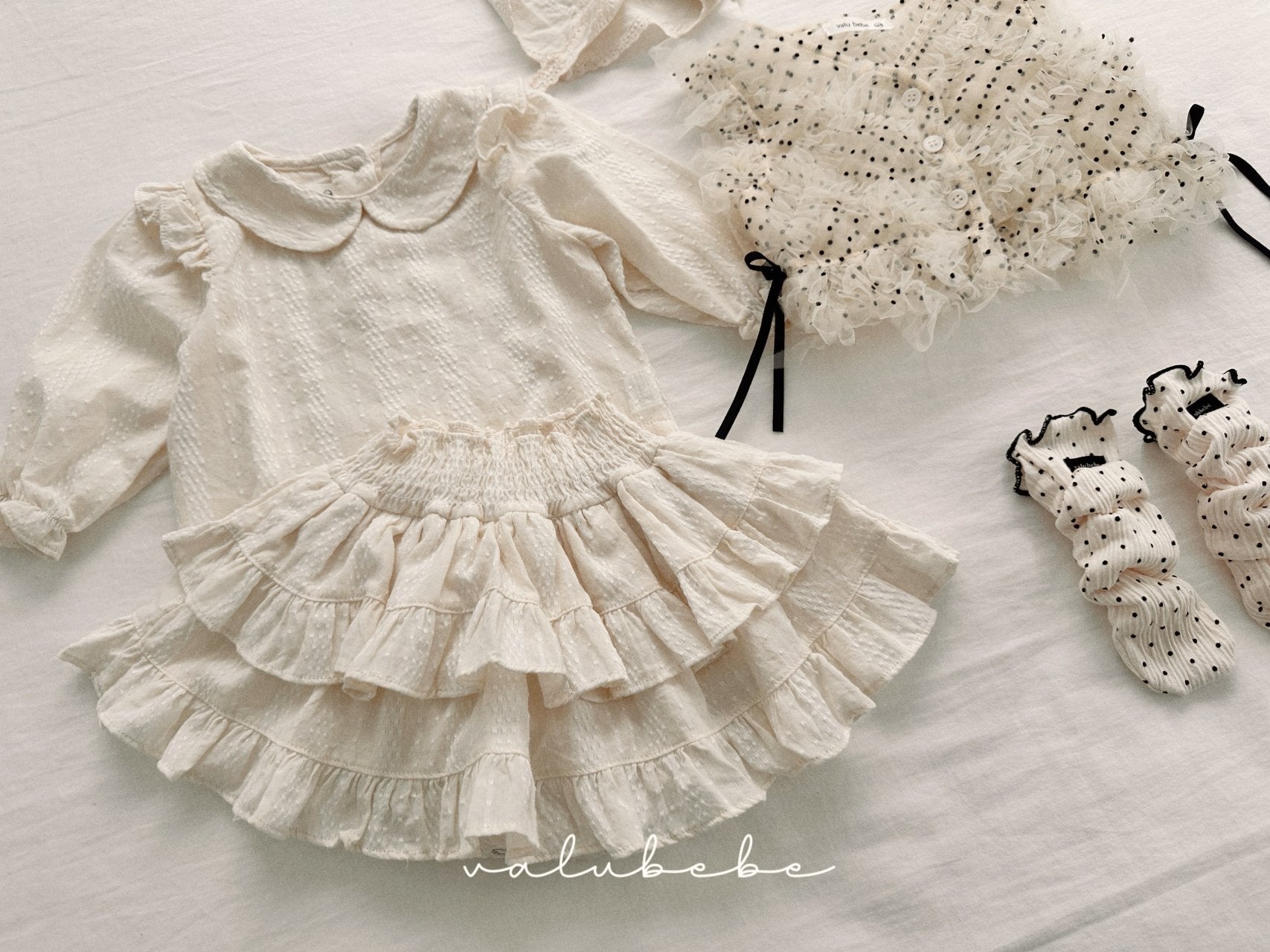 ［valubebe］Dot open ribbon vest (baby)
